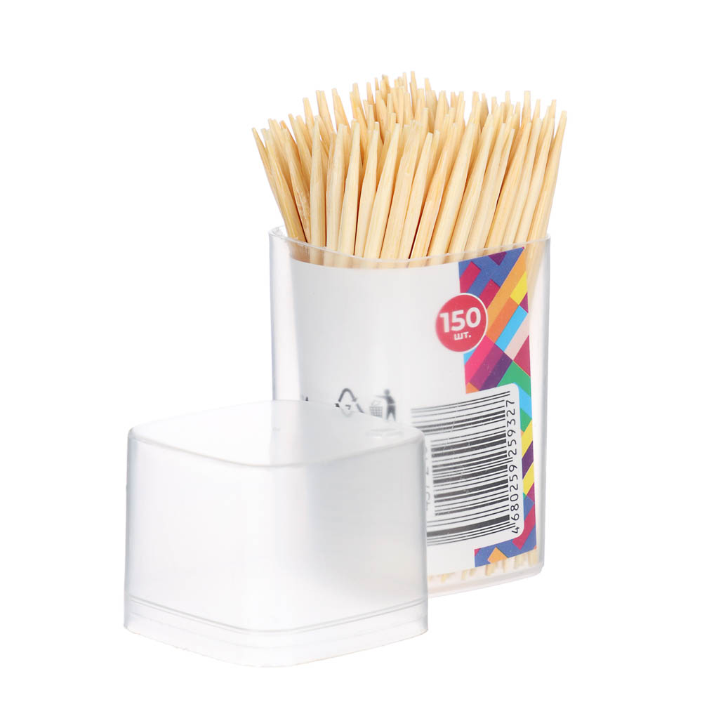 Зубочистки тм VETTA, бамбук, пластиковая упаковка, 150шт, арт.№ 437-240