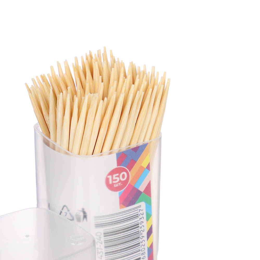 Зубочистки тм VETTA, бамбук, пластиковая упаковка, 150шт, арт.№ 437-240