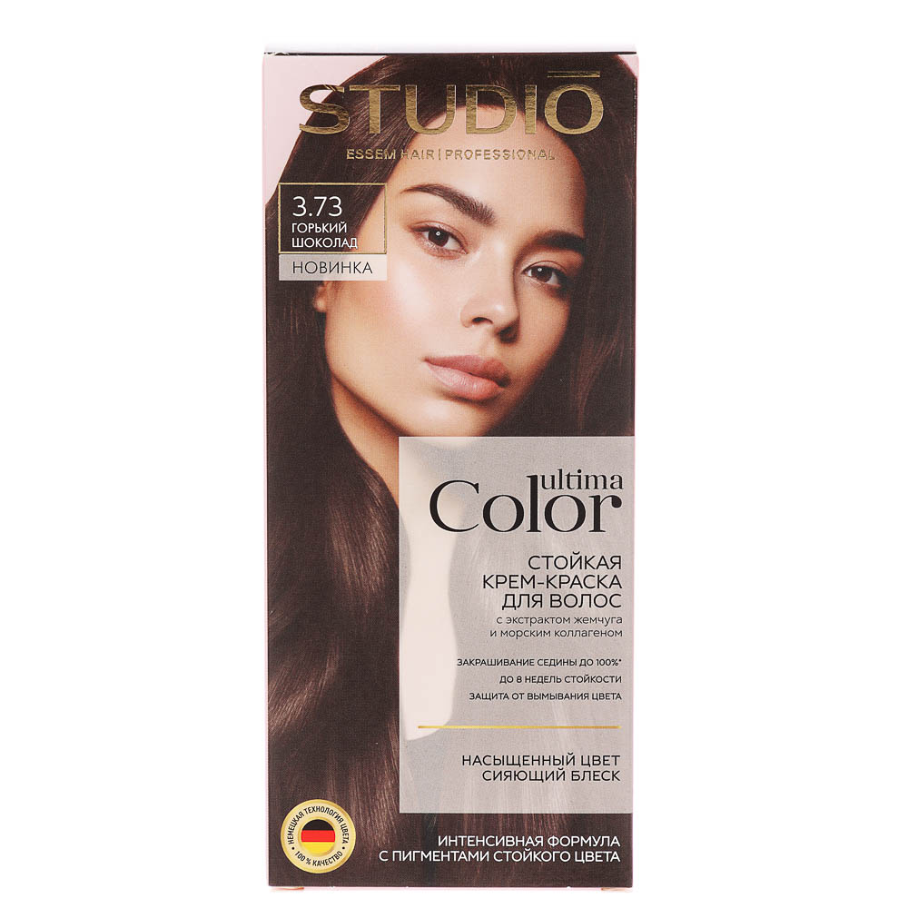 Краска для волос STUDIO Ultima Color 3.73 Горький шоколад,100мл, арт.№ 972-056