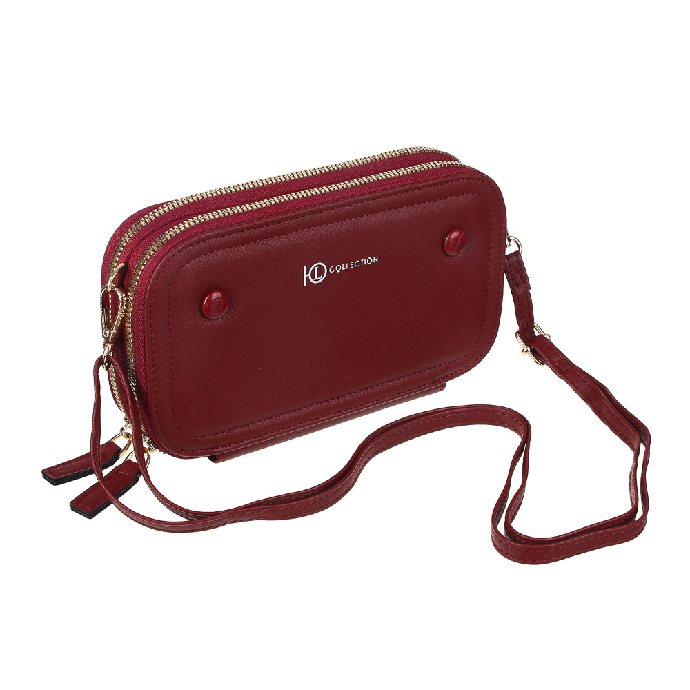 ЮL Кошелек-сумочка на длинном ремне, ПУ, 19,5х10,5см, 4 цвета, КК21-16, арт.№ 303-918