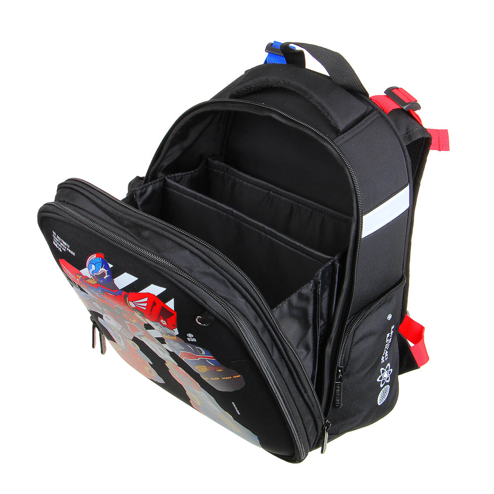 BY ПЕРЕСВЕТ Рюкзак шк.жесткий 38х28х15см, 2 отд.,2карм.,эргон.спинка, лямки рег.по росту, ПЭ, арт.№ 254-453