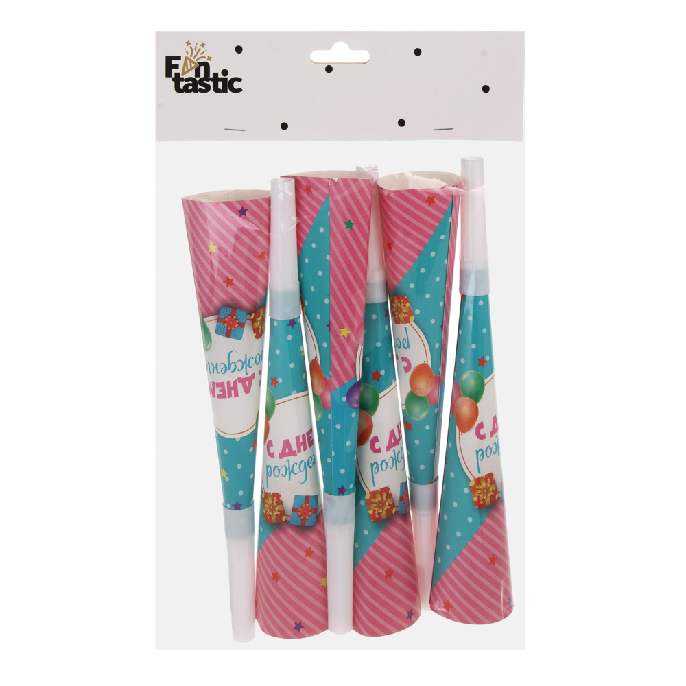 Набор праздничных гудков тм Fntastic, 6шт, 20,5х3,5см, бумага, пластик, 2 вида, арт.№ 585-015