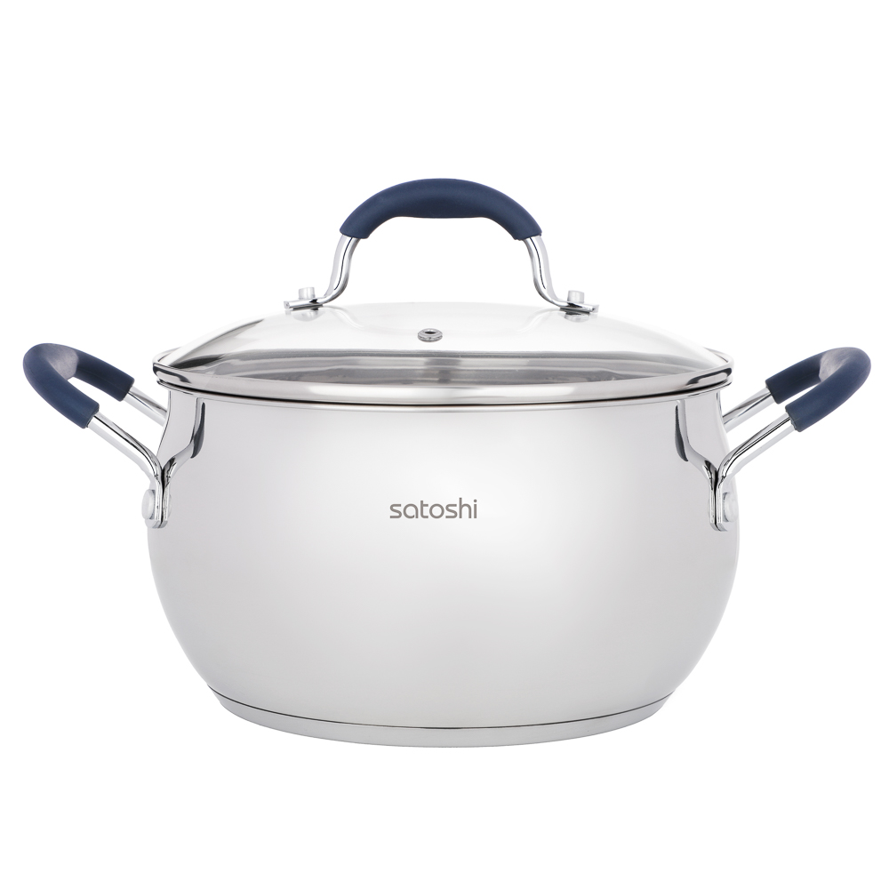 SATOSHI Альба Кастрюля 22х12,5 см, объем 5,1 л, со стеклянной крышкой, индукция, арт.№ 822-272