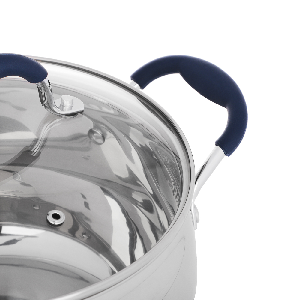 SATOSHI Альба Кастрюля 22х12,5 см, объем 5,1 л, со стеклянной крышкой, индукция, арт.№ 822-272