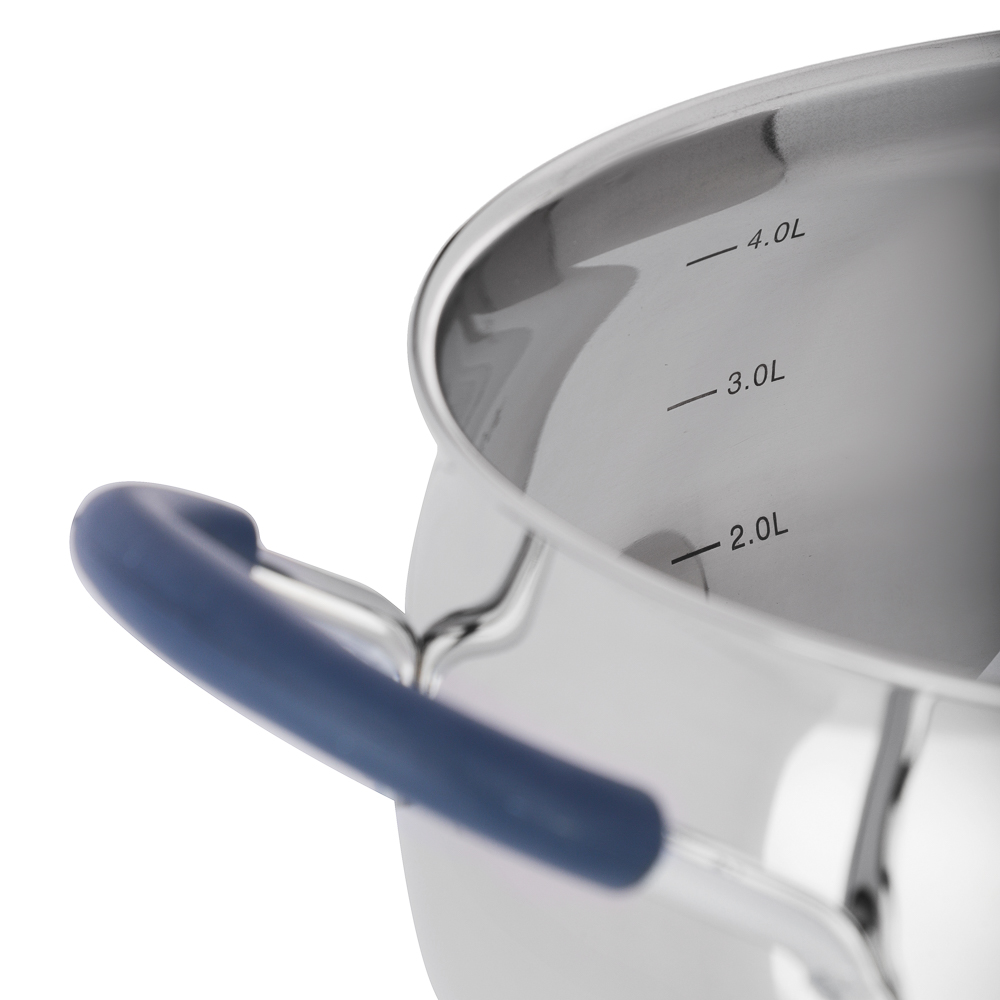 SATOSHI Альба Кастрюля 22х12,5 см, объем 5,1 л, со стеклянной крышкой, индукция, арт.№ 822-272