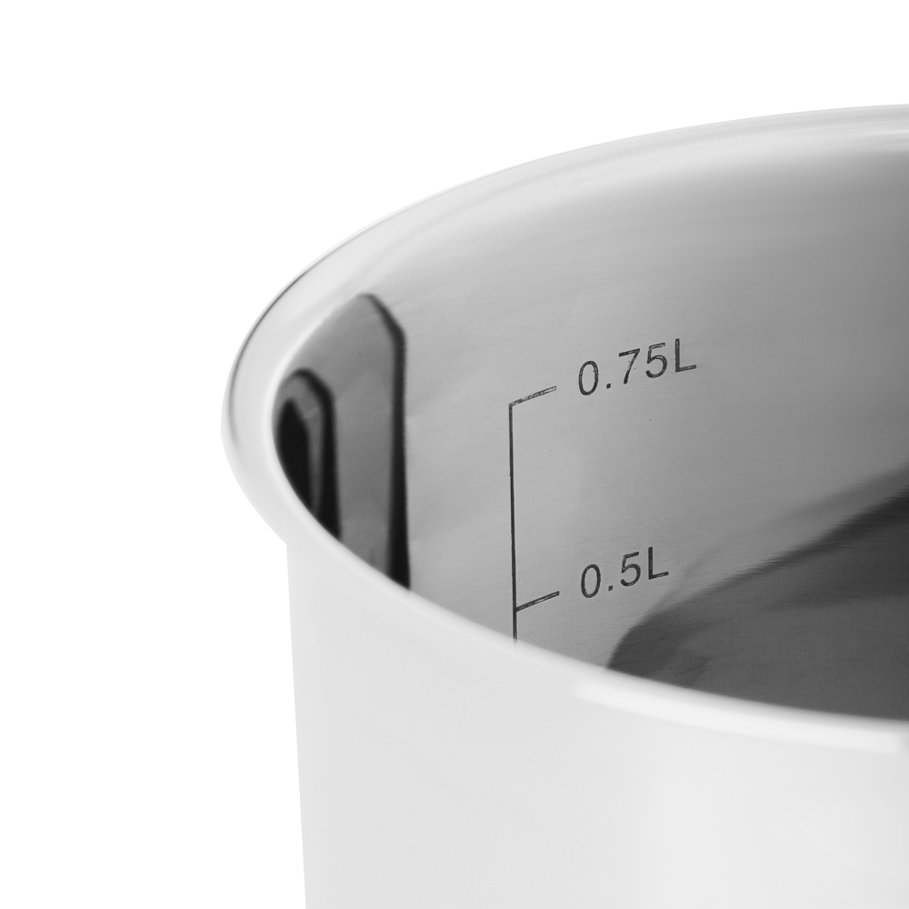 SATOSHI Мини Ковш 12х9 см, объем 1 л, со стеклянной крышкой, индукция, арт.№ 822-276