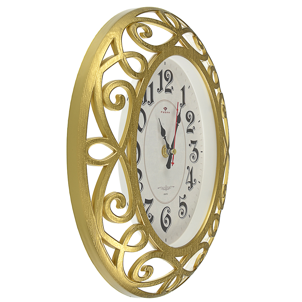 Часы настенные овал 31х26см, пластик, 2 дизайна в декоративной раме, арт.№ 581-829