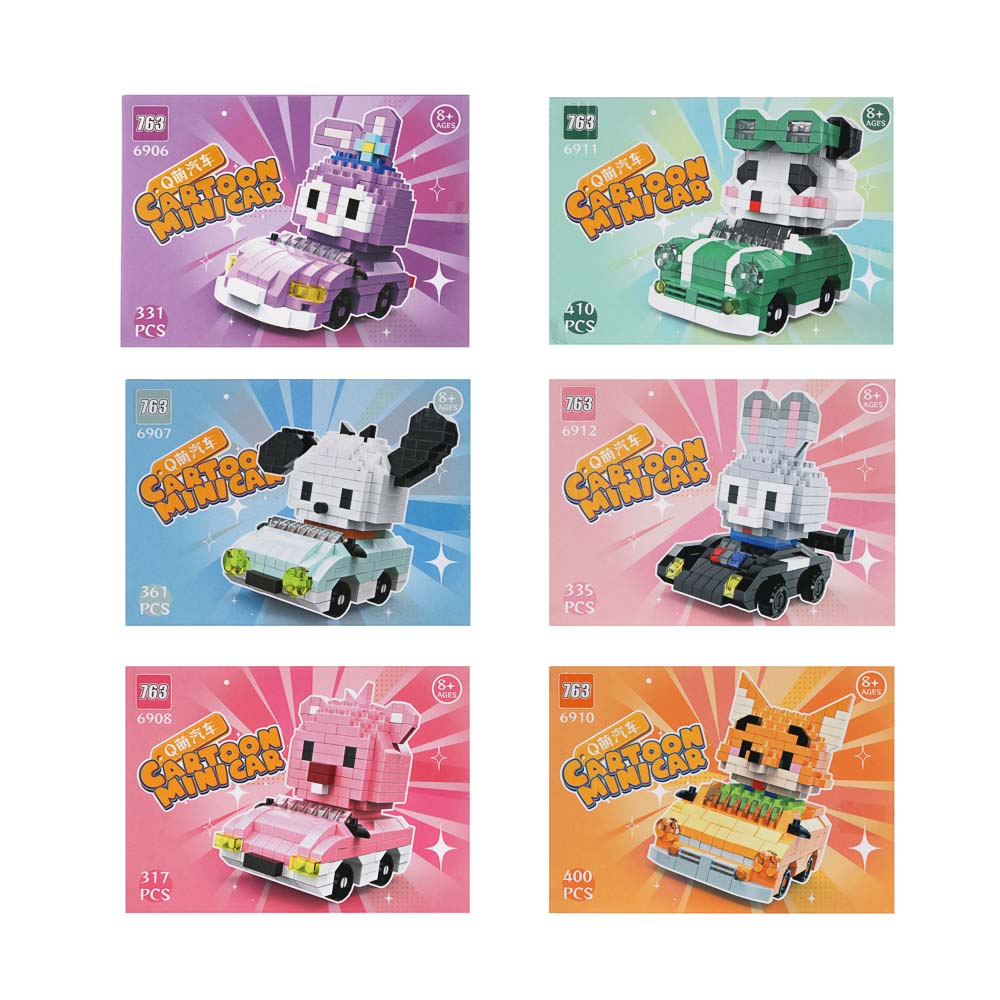 ИГРОЛЕНД Конструктор "Мультяшинки", 16,5х4,8х12 см, ABS, 6 видов, арт.№ 858-082