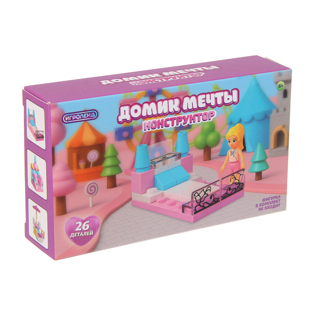ИГРОЛЕНД Конструктор "Домик мечты", 13х3х7,5 см, ABS, 6 видов, арт.№ 858-083