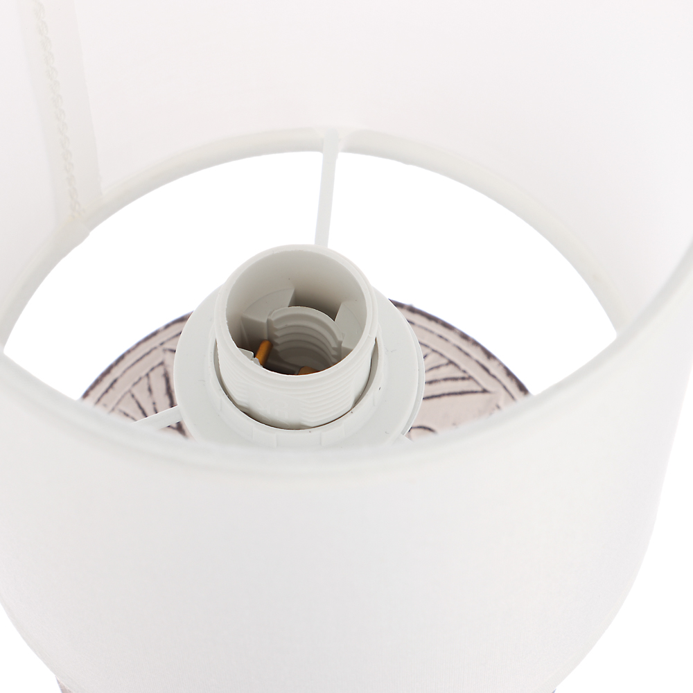 Светильник переносной настольный BY Перей, 40Вт, 20,5 см, E14, 230В, керамика,текстиль,белый/бежевый, арт.№ 222-041