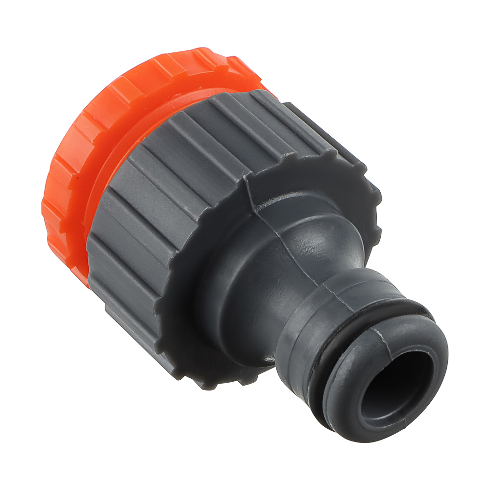 INBLOOM Штуцер резьбовой для крана с внешней резьбой, переходник d1/2" -3/4", пластик, арт.№ 160-023