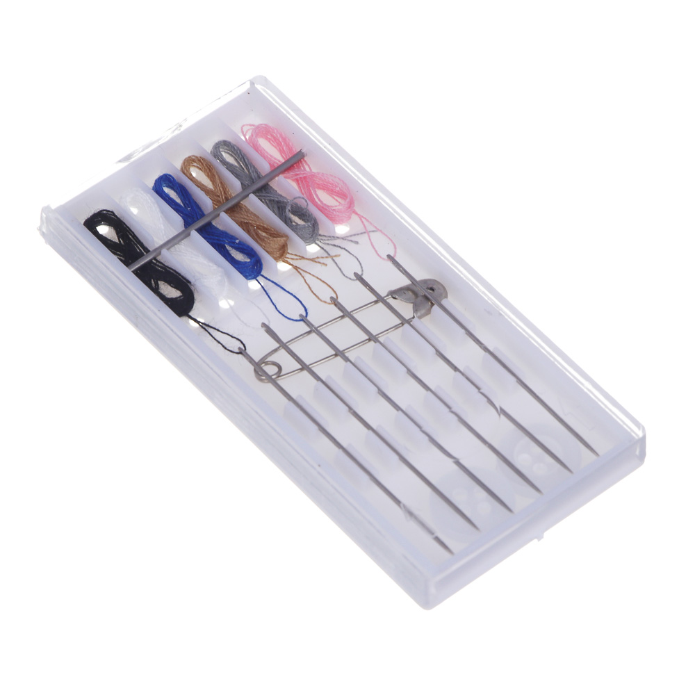 Набор швейный дорожный 15 пр., 7,5х3,5см, металл, пластик, арт.№ 308-375