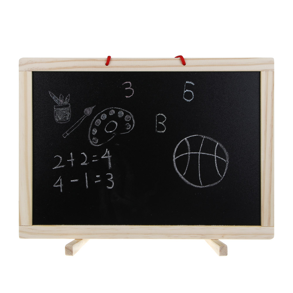 ИГРОЛЕНД Доска магнитно-маркерная + алфавит, цифры, маркер, мелки 4шт, губка, 37х28см, дер, пластик, арт.№ 284-145