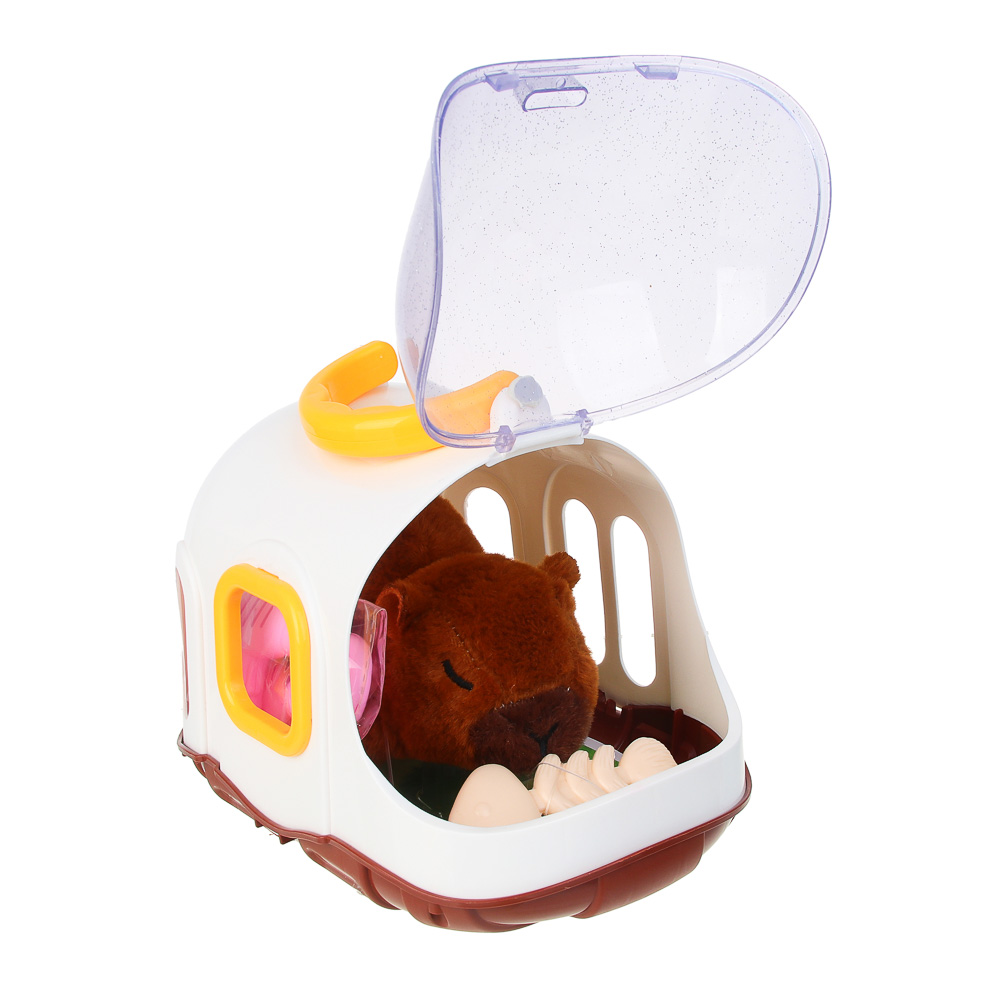 ИГРОЛЕНД Питомец интерактивный в переноске, 2хАА, ABS, полиэстер, 17,5х24х22 см, арт.№ 272-910