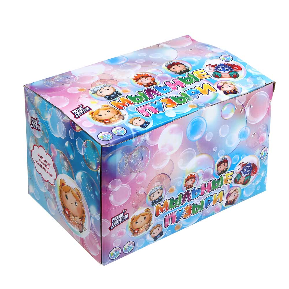 BY Мыльные пузыри Русские Супергерои, РР, PVC, 100 мл, мыльный раствор, 13,7х6 см, 4 дизайна, арт.№ 460-004