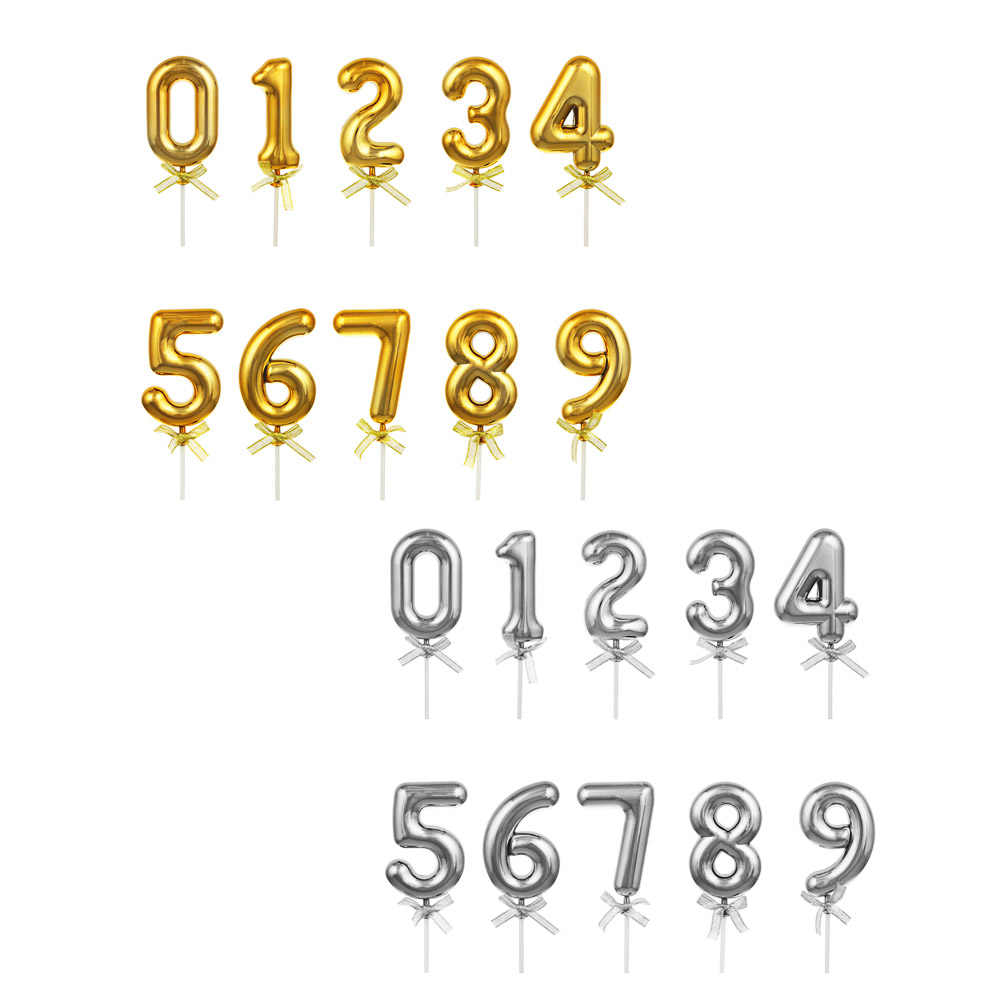 FNtastic Декор для торта в виде цифры 0-9, 21см, пластик, бумага, 10 дизайнов, арт.№ 530-234