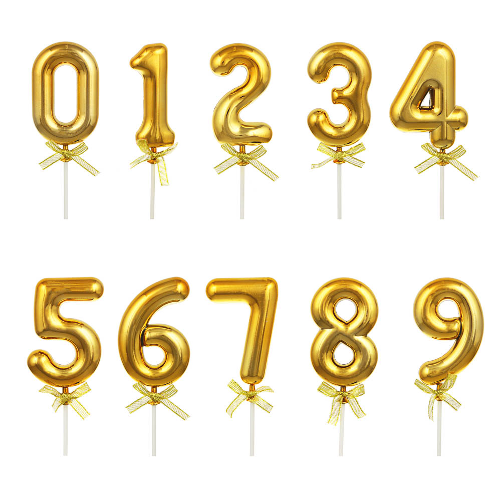 FNtastic Декор для торта в виде цифры 0-9, 21см, пластик, бумага, 10 дизайнов, арт.№ 530-234