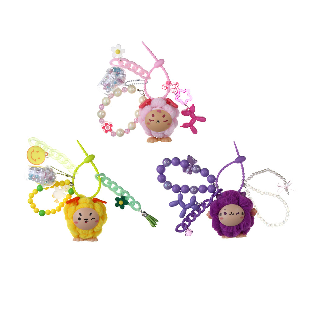 ХОББИХИТ Набор для творчества Брелок "Пушистики", PVC, ABS, 3 дизайна, арт.№ 287-461