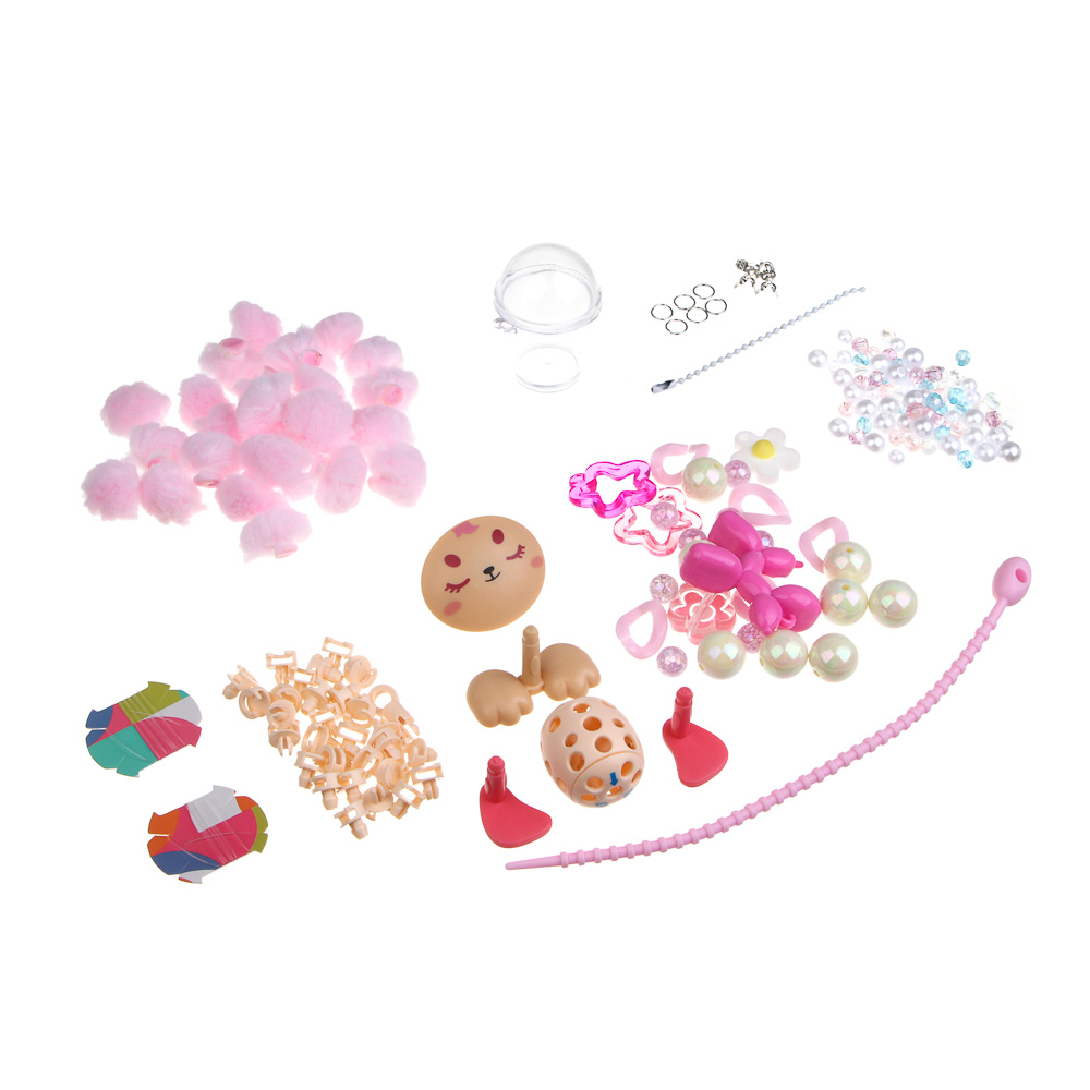 ХОББИХИТ Набор для творчества Брелок "Пушистики", PVC, ABS, 3 дизайна, арт.№ 287-461