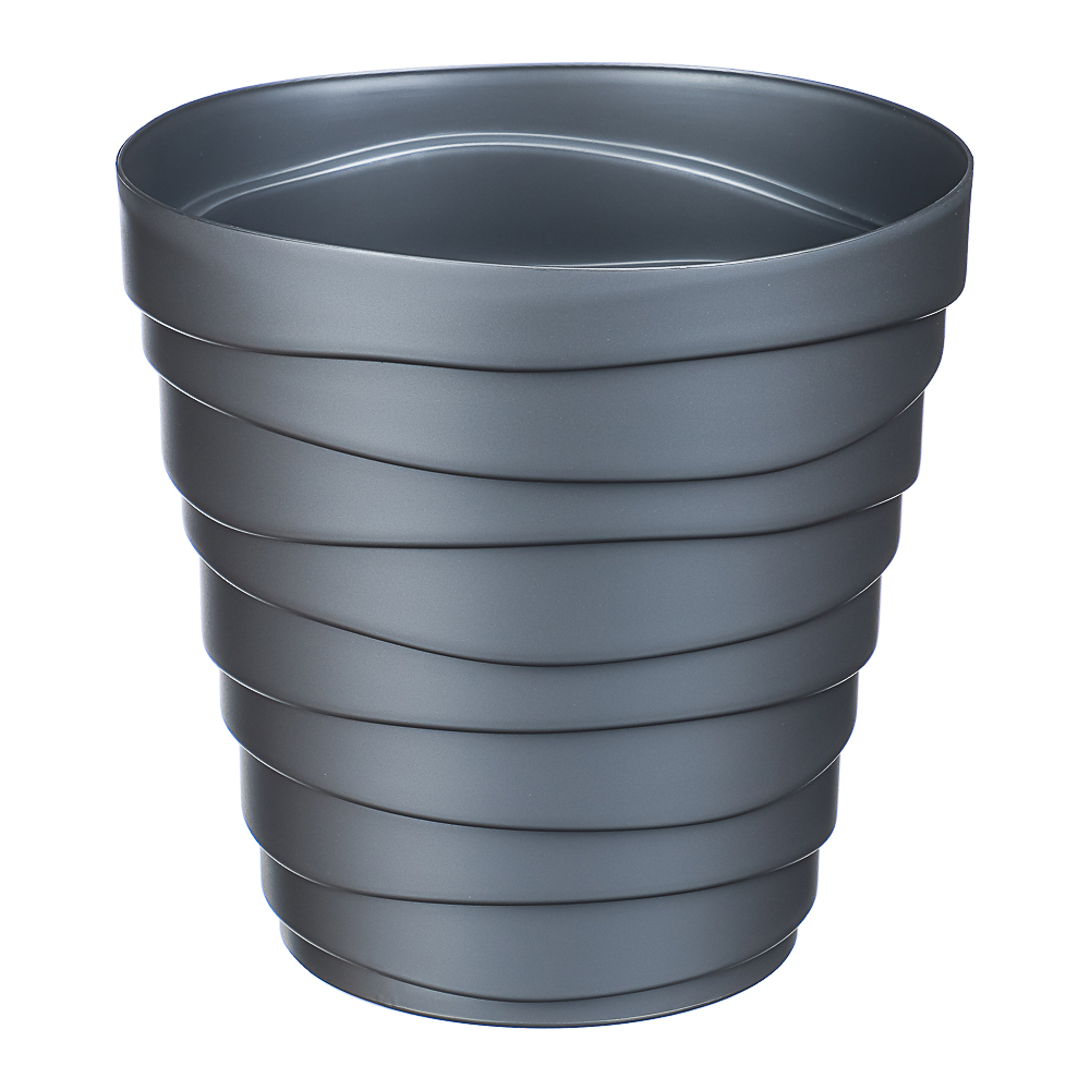 Кашпо Бархан 3,5л, d19,7см, h19,5см серебряный пластик, арт.№ 164-387