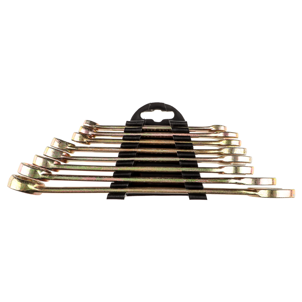 ЕРМАК Набор ключей рожково-накидных, 8 предм. 8-19мм, желтый цинк, арт.№ 736-079