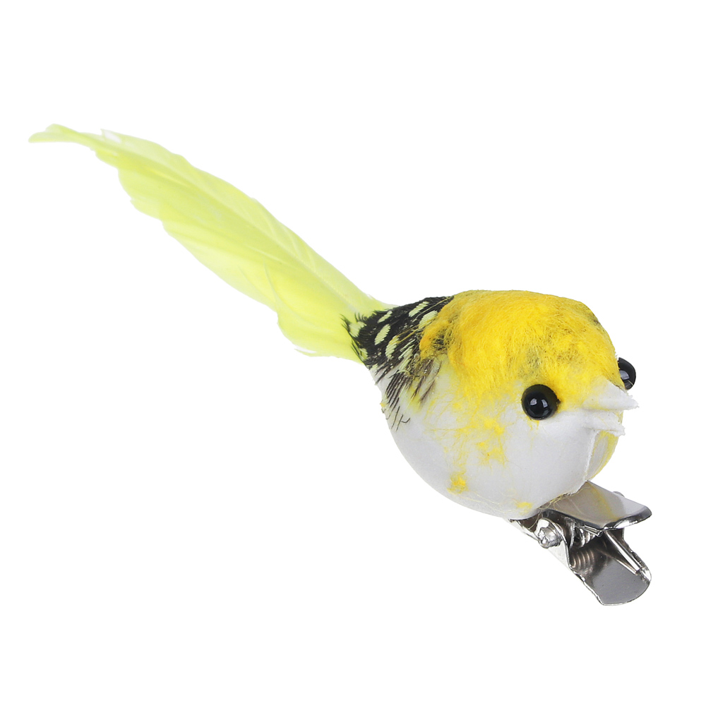 INBLOOM Птица-мини на прищепке 7см, PE, перо, арт.№ 153-120