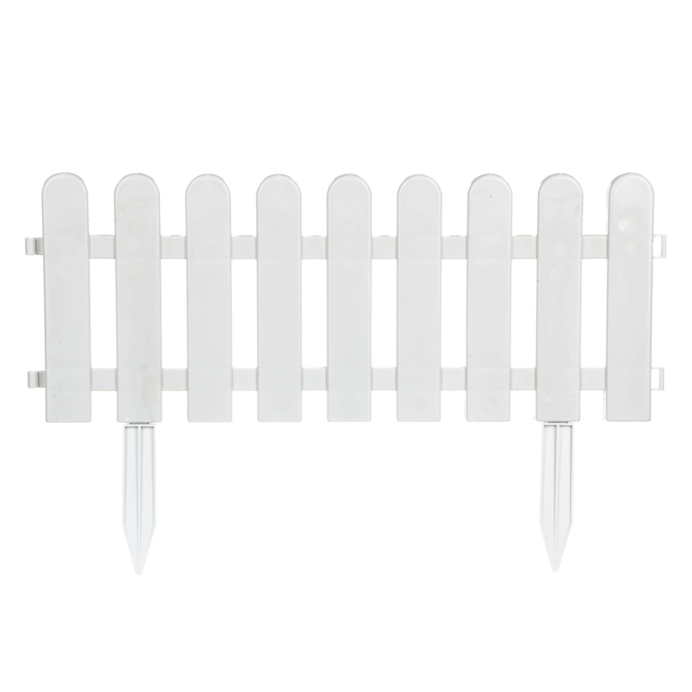 INBLOOM Заборчик садовый сборный, с ножками, 50х20см, пластик белый, арт.№ 172-027