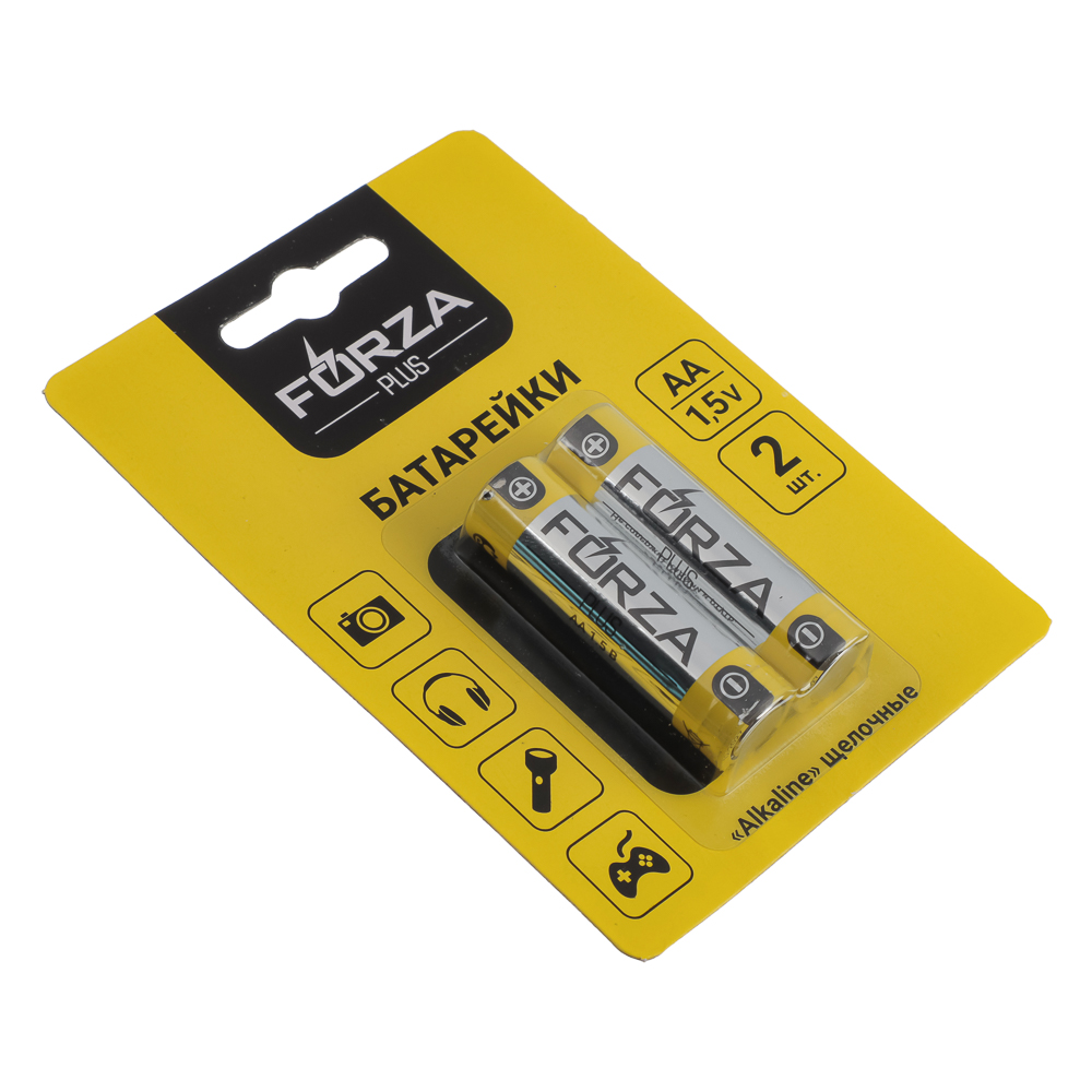 Батарейки AA FORZA 2шт "Alkaline" щелочная в блистере, арт.№ 917-004