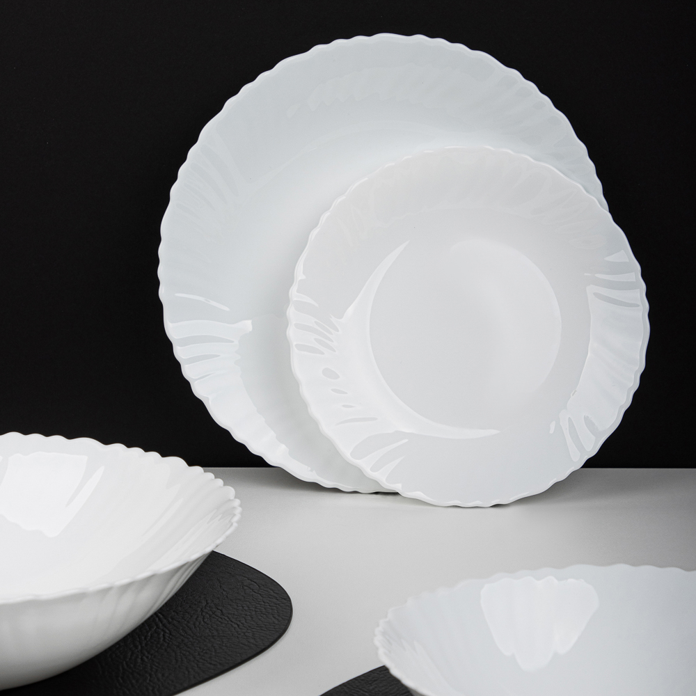 MILLIMI Бьянко Набор столовой посуды 19 пр., опаловое стекло, арт.№ 818-383