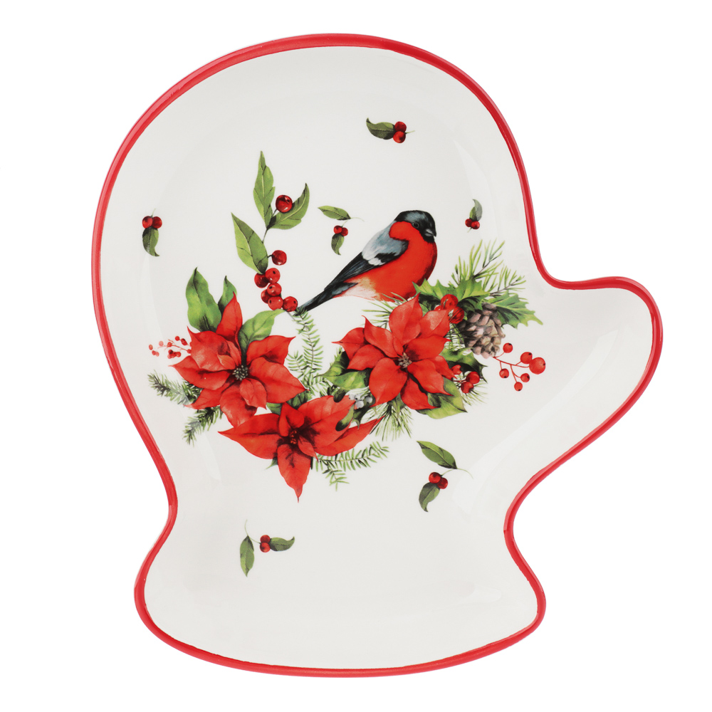 MILLIMI Винтер Блюдо в форме варежки, 20х17,5х3см, керамика, арт.№ 820-823