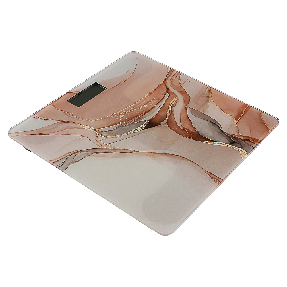 LEBEN Весы напольные электронные "Абстракция", ЖК-дисплей, макс. нагр.до 180кг, 26х26х0,5см, арт.№ 252-089