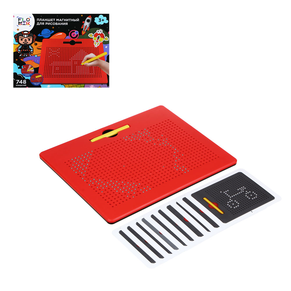 FLOMIK Планшет-мозаика, рисование магнитами, 25,8x31,5 см, магнитный держатель в комплекте, арт.№ 590-030