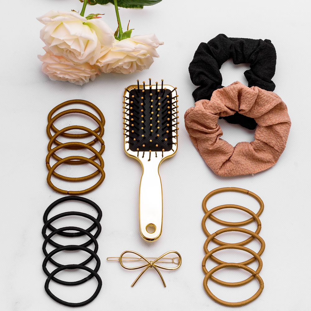ЮНИLOOK Набор аксессуаров для волос: расческа 15,5см, заколка 7см, резинки d4см, пластик, сплав, ПЭ, арт.№ 316-358
