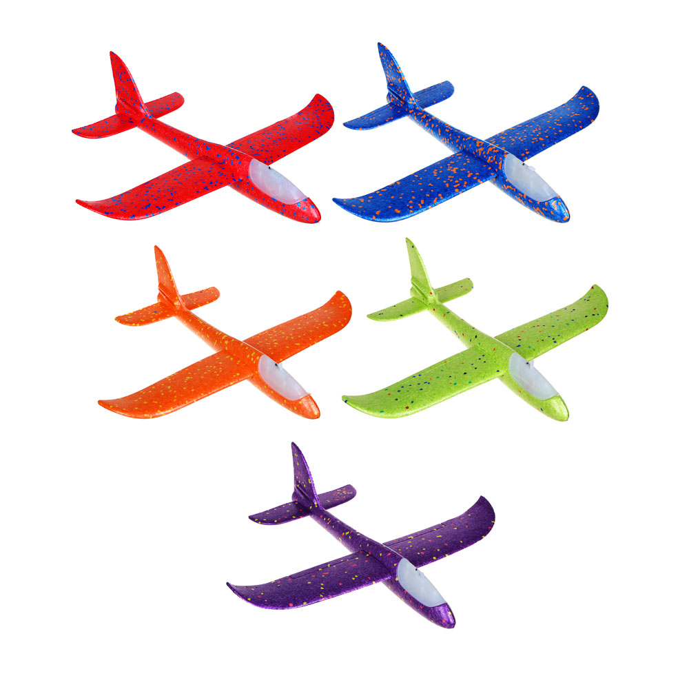 SILAPRO Самолет детский 48х48см, питание 3xLR41, 2LED, полистирол, 5 цветов, арт.№ 199-030