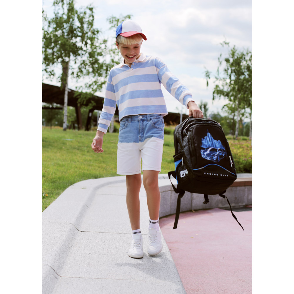 Энджин Сити Рюкзак подростковый, 41x30x20см, ПЭ, 3 отд, 4 карм, эргоном. спинка, уплотн.лямки, арт.№ 254-430