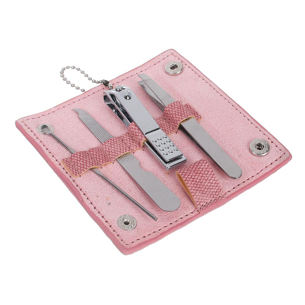 ЮL Набор маникюрный 4 предмета,  металл, ПУ, 9,5х10см, 3 цвета, ПР-21, арт.№ 305-381