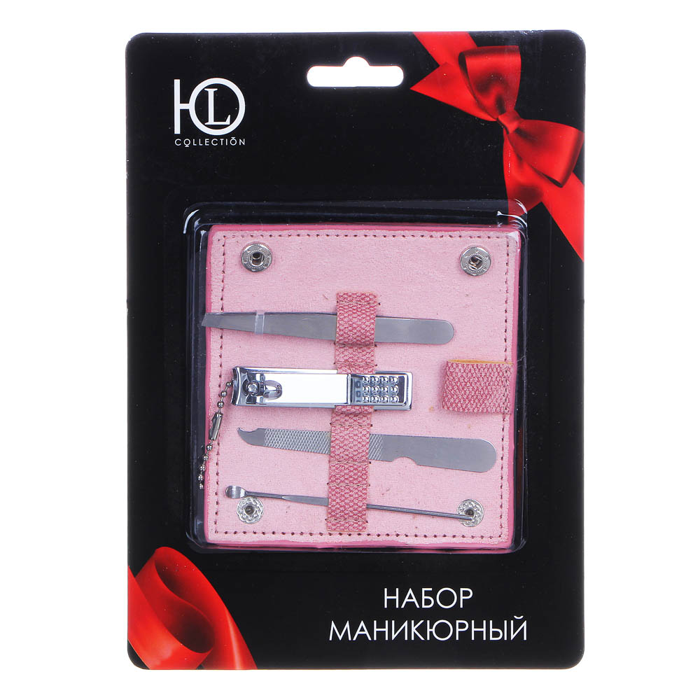 ЮL Набор маникюрный 4 предмета,  металл, ПУ, 9,5х10см, 3 цвета, ПР-21, арт.№ 305-381