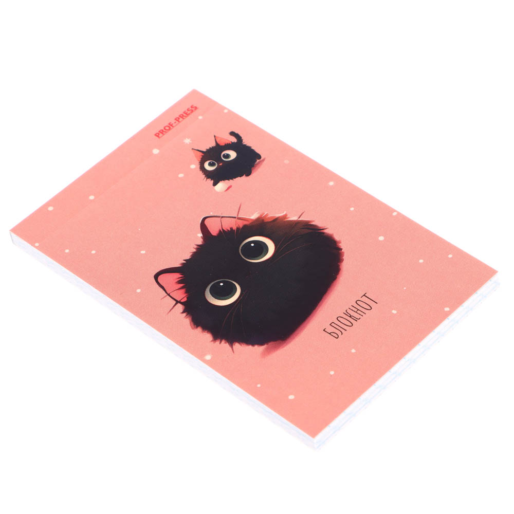 Блокнот А7, 48л, офсет, обложка картон, склейка, в ассортименте, арт.№ 540-019