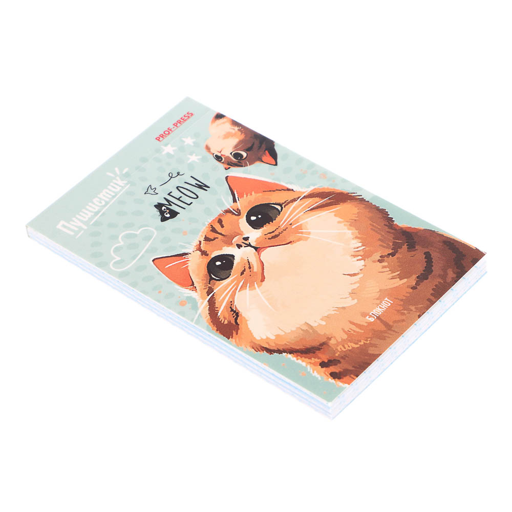 Блокнот А7, 48л, офсет, обложка картон, склейка, в ассортименте, арт.№ 540-019