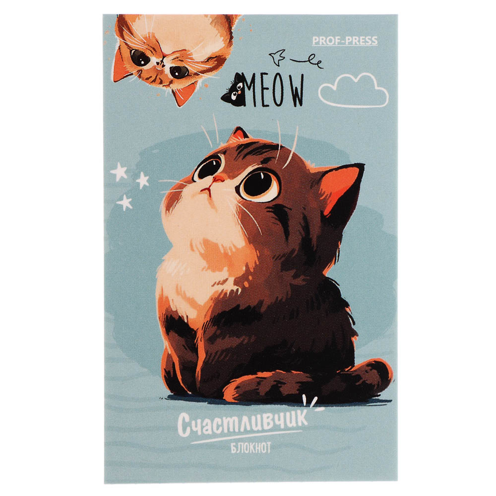 Блокнот А7, 48л, офсет, обложка картон, склейка, в ассортименте, арт.№ 540-019