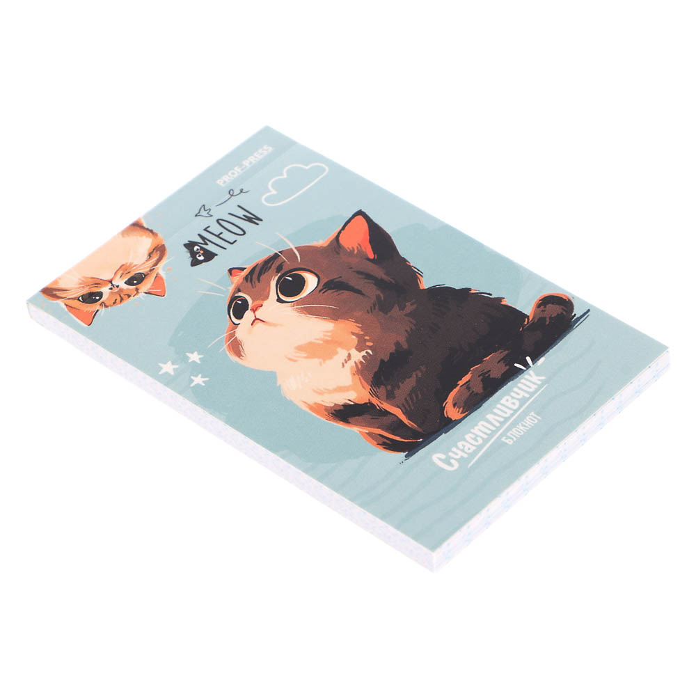 Блокнот А7, 48л, офсет, обложка картон, склейка, в ассортименте, арт.№ 540-019