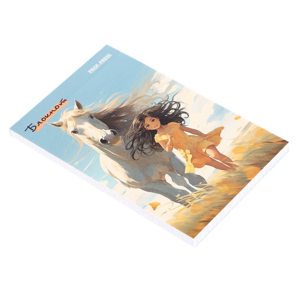 Блокнот А7, 48л, офсет, обложка картон, склейка, в ассортименте, арт.№ 540-019