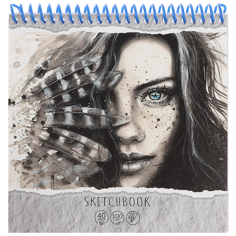 Скетчбук (альбом), тверд.подложка, спираль, в ассортименте, арт.№ 515-076