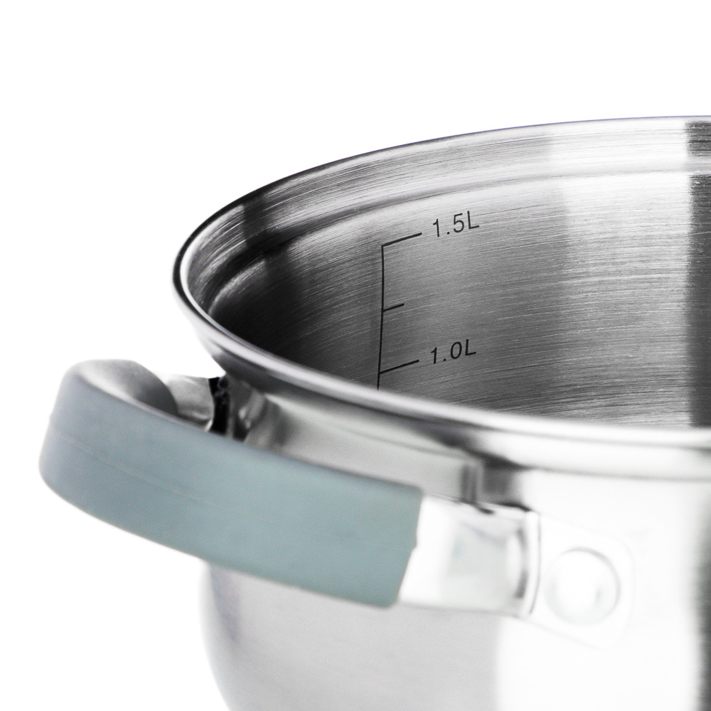 VETTA Вена Кастрюля 16х9,5см. 1,9л. со стекл. крышкой, индукция, арт.№ 822-043