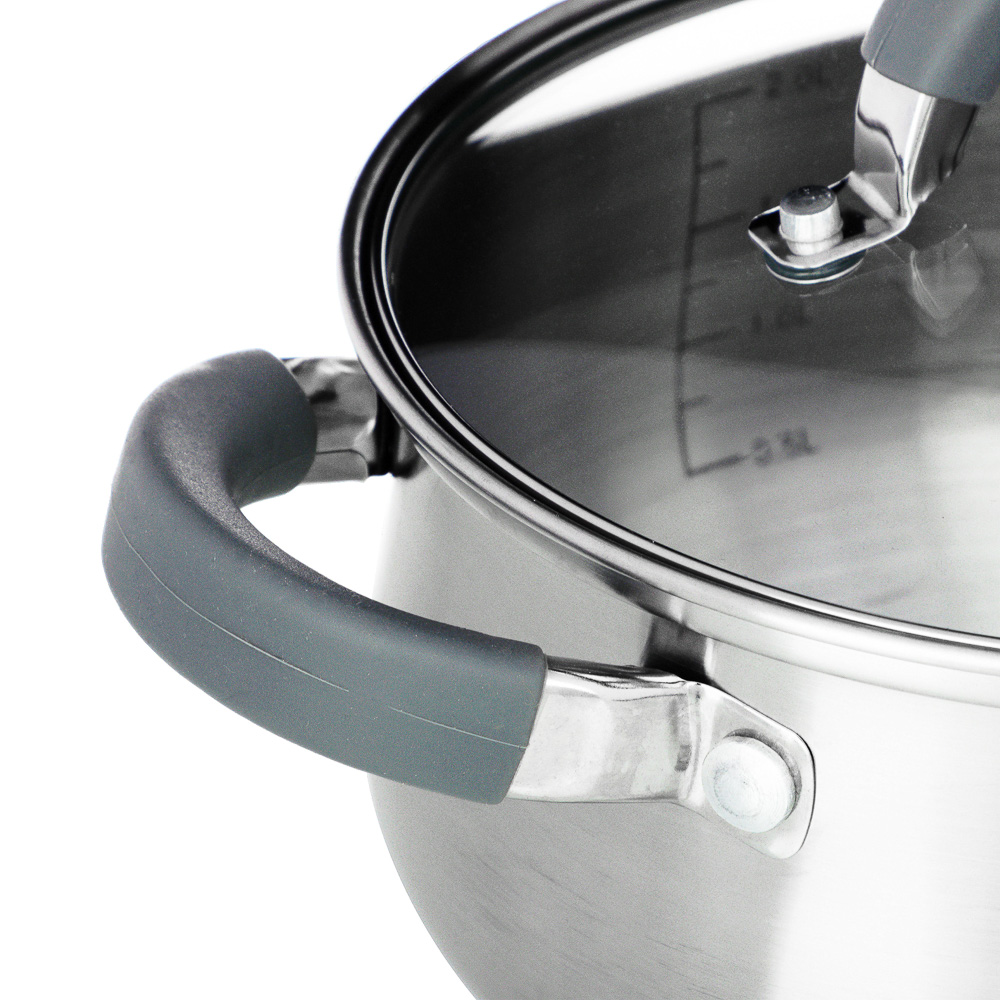 VETTA Вена Кастрюля 18х10,5см. 2,6л. со стекл. крышкой, индукция, арт.№ 822-054