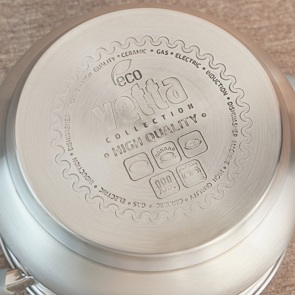 VETTA Вена Кастрюля 20х11,5см. 3,6л. со стекл. крышкой, индукция, арт.№ 822-064