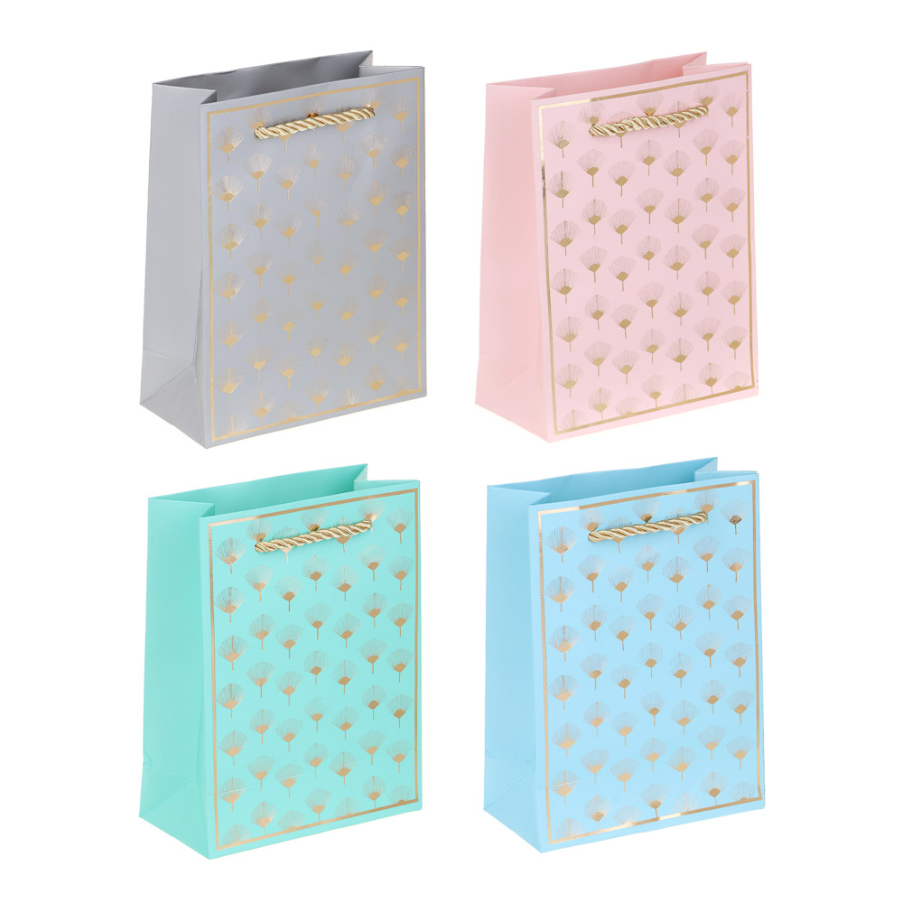 Пакет подарочный тм LADECOR, вскч бум., с фольг.слоем, S 12x16x6 см, 4 цвета, арт.№ 507-255