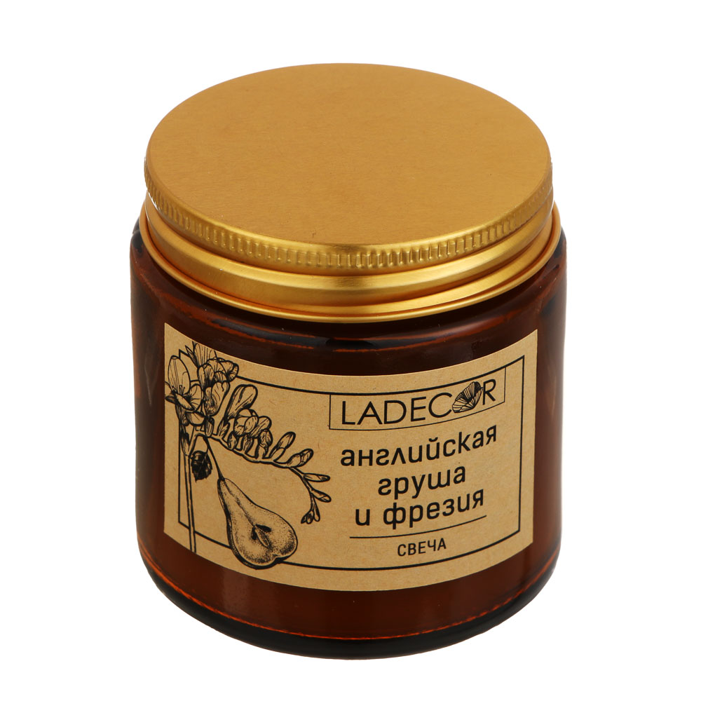 Свеча в банке ароматическая тм LADECOR 6x6,5 см, 80 г, парафин, 3 вида, арт.№ 562-150