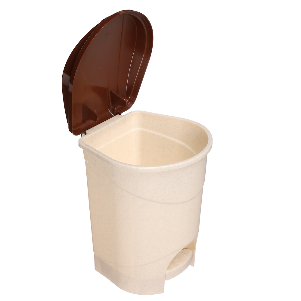 Контейнер для мусора с педалью 7л, бежевый мрамор, М 2890, арт.№ 407-092