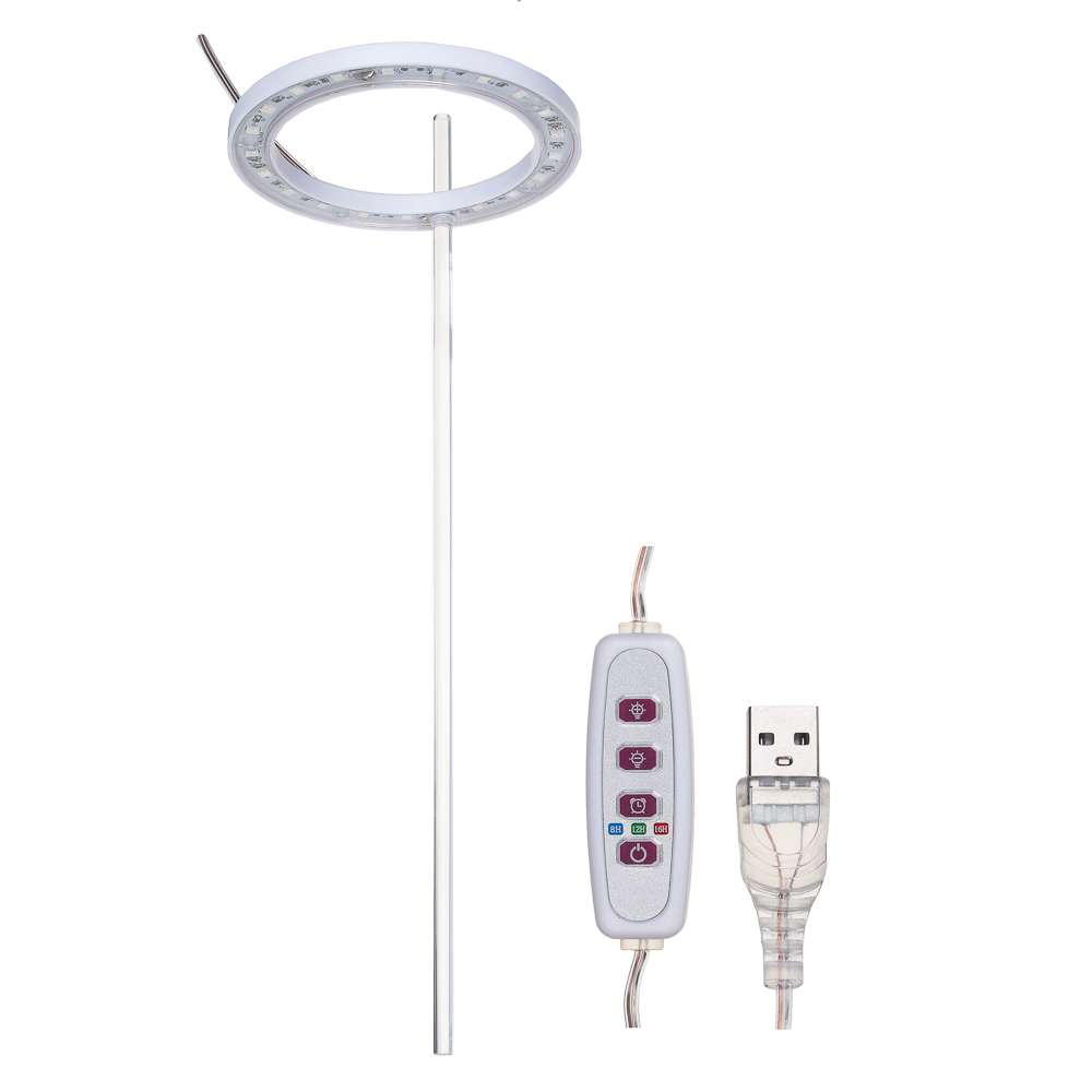 INBLOOM Фитолампа для растений, 9х0.6см, 20 LED, ультрафиолет, таймер, USB, 1.2Вт, ABS, PC, арт.№ 185-081